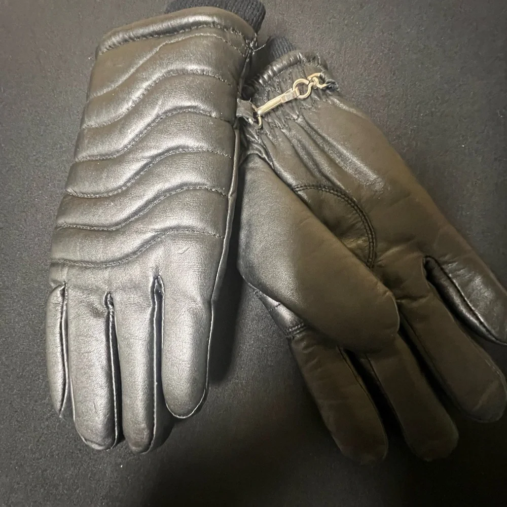 HALSTEAD HI TRAIL BLACK LADIES VINTAGE LEATHER INSULATED WINTER GLOVES MEDIUM